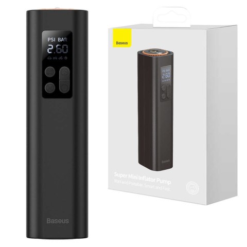 Baseus Mini kompresor samochodowy sprężarka Baseus Air Pump pompka do kół lampka LED Czarny