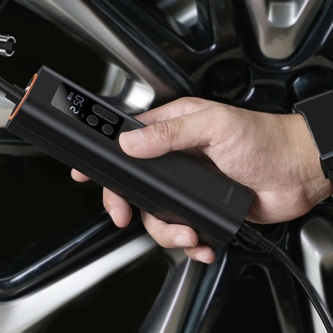 Baseus Mini kompresor samochodowy sprężarka Baseus Air Pump pompka do kół lampka LED Czarny Baseus Mini kompresor samochodowy sprężarka Baseus Air Pump pompka do kół lampka LED Czarny