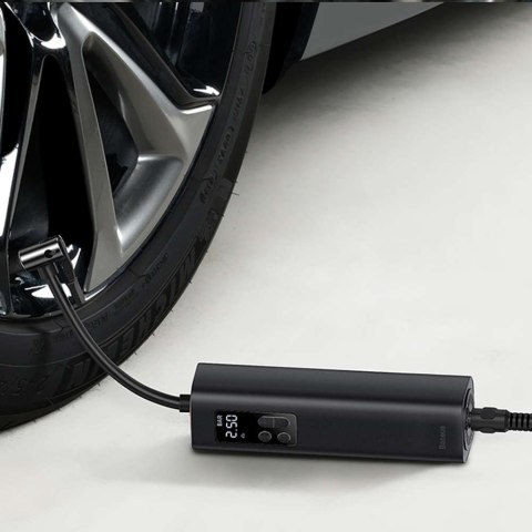 Baseus Mini kompresor samochodowy sprężarka Baseus Air Pump pompka do kół lampka LED Czarny Baseus Mini kompresor samochodowy sprężarka Baseus Air Pump pompka do kół lampka LED Czarny