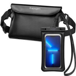 Spigen Etui wodoodporne Spigen A621 IPX8 do telefonu + uniwersalna wodoszczelna torba nerka saszetka Black
