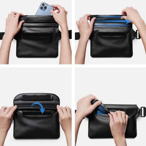 Spigen Etui wodoodporne Spigen A621 IPX8 do telefonu + uniwersalna wodoszczelna torba nerka saszetka Black Spigen Etui wodoodporne Spigen A621 IPX8 do telefonu + uniwersalna wodoszczelna torba nerka saszetka Black