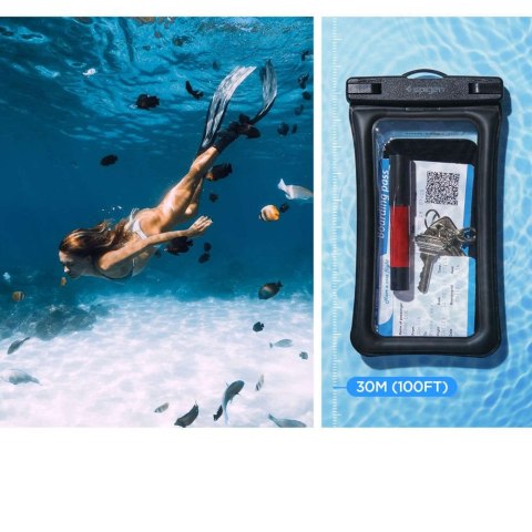 Spigen Etui wodoodporne Spigen A621 IPX8 do telefonu + uniwersalna wodoszczelna torba nerka saszetka Black Spigen Etui wodoodporne Spigen A621 IPX8 do telefonu + uniwersalna wodoszczelna torba nerka saszetka Black