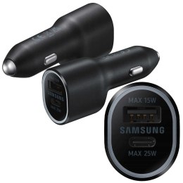 Samsung Oryginalna Ładowarka do samochodu Samsung EP-L4020NBEGEU USB + TYPE-C 15W/ 25W Czarna