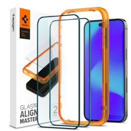 Spigen 2x Szkło hartowane Spigen ALM Glass FC do Apple iPhone 14 Pro Black