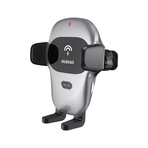 Joyroom Dudao uchwyt samochodowy z wbudowaną ładowarką bezprzewodową Qi 15W szary (F20xs) Joyroom Dudao uchwyt samochodowy z wbudowaną ładowarką bezprzewodową Qi 15W szary (F20xs)