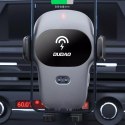 Joyroom Dudao uchwyt samochodowy z wbudowaną ładowarką bezprzewodową Qi 15W szary (F20xs)