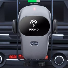 Joyroom Dudao uchwyt samochodowy z wbudowaną ładowarką bezprzewodową Qi 15W szary (F20xs)