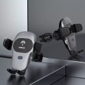 Joyroom Dudao uchwyt samochodowy z wbudowaną ładowarką bezprzewodową Qi 15W szary (F20xs)
