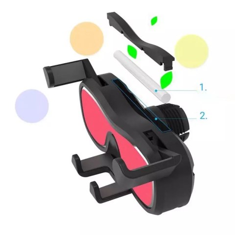 Joyroom Grawitacyjny uchwyt samochodowy do smartfona na kratkę nawiewu z odświeżaczem srebrny (YC06) Joyroom Grawitacyjny uchwyt samochodowy do smartfona na kratkę nawiewu z odświeżaczem srebrny (YC06)