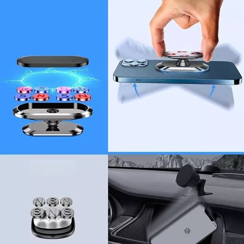Joyroom Joyroom samoprzylepny magnetyczny uchwyt samochodowy na deskę rozdzielczą srebrny (JR-ZS227) Joyroom Joyroom samoprzylepny magnetyczny uchwyt samochodowy na deskę rozdzielczą srebrny (JR-ZS227)
