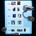 Joyroom Ładowarka samochodowa Joyroom JR-CL07 3w1 z kablem USB-C Typ C 1.5m 55W czarny