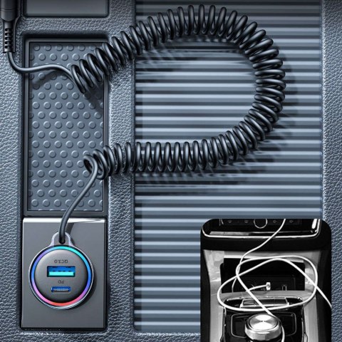 Joyroom Ładowarka samochodowa Joyroom JR-CL07 3w1 z kablem USB-C Typ C 1.5m 55W czarny Joyroom Ładowarka samochodowa Joyroom JR-CL07 3w1 z kablem USB-C Typ C 1.5m 55W czarny