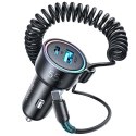 Joyroom Ładowarka samochodowa Joyroom JR-CL07 3w1 z kablem USB-C Typ C 1.5m 55W czarny
