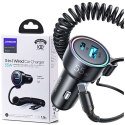 Joyroom Ładowarka samochodowa Joyroom JR-CL07 3w1 z kablem USB-C Typ C 1.5m 55W czarny