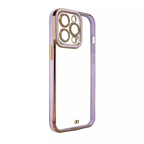 Apple Fashion Case etui do iPhone 12 Pro żelowy pokrowiec ze złotą ramką fioletowy Apple Fashion Case etui do iPhone 12 Pro żelowy pokrowiec ze złotą ramką fioletowy
