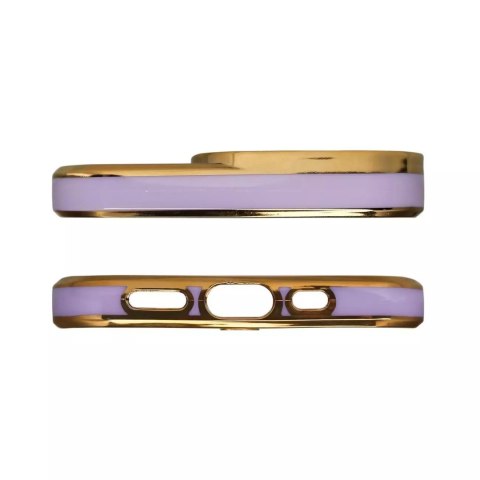 Apple Fashion Case etui do iPhone 12 Pro żelowy pokrowiec ze złotą ramką fioletowy Apple Fashion Case etui do iPhone 12 Pro żelowy pokrowiec ze złotą ramką fioletowy