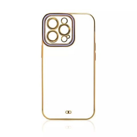 Apple Fashion Case etui do iPhone 12 Pro żelowy pokrowiec ze złotą ramką fioletowy Apple Fashion Case etui do iPhone 12 Pro żelowy pokrowiec ze złotą ramką fioletowy