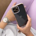 Apple Fashion Case etui do iPhone 12 Pro żelowy pokrowiec ze złotą ramką fioletowy