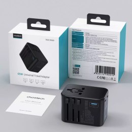 Choetech Choetech szybka uniwersalna ładowarka sieciowa podróżna GaN 2 x USB Typ C / USB 65W Power Delivery czarny (PD5009-BK)