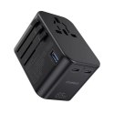 Choetech Choetech szybka uniwersalna ładowarka sieciowa podróżna GaN 2 x USB Typ C / USB 65W Power Delivery czarny (PD5009-BK)
