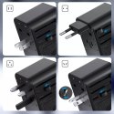 Choetech Choetech szybka uniwersalna ładowarka sieciowa podróżna GaN 2 x USB Typ C / USB 65W Power Delivery czarny (PD5009-BK)