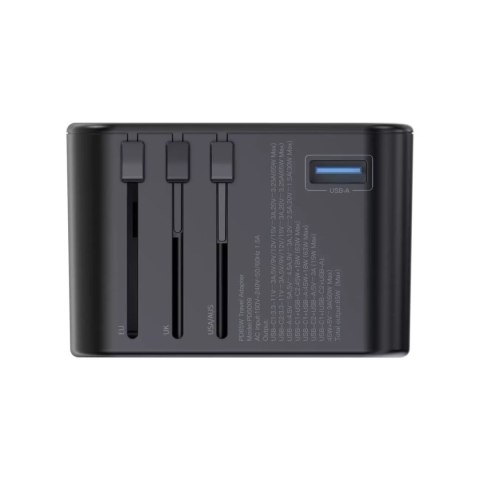 Choetech Choetech szybka uniwersalna ładowarka sieciowa podróżna GaN 2 x USB Typ C / USB 65W Power Delivery czarny (PD5009-BK) Choetech Choetech szybka uniwersalna ładowarka sieciowa podróżna GaN 2 x USB Typ C / USB 65W Power Delivery czarny (PD5009-BK)