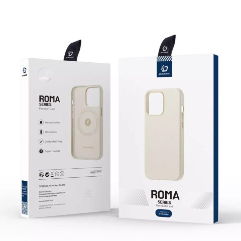 Dux Ducis Dux Ducis Roma skórzane etui do iPhone 13 Pro Max elegancki pokrowiec z naturalnej skóry biały Dux Ducis Dux Ducis Roma skórzane etui do iPhone 13 Pro Max elegancki pokrowiec z naturalnej skóry biały