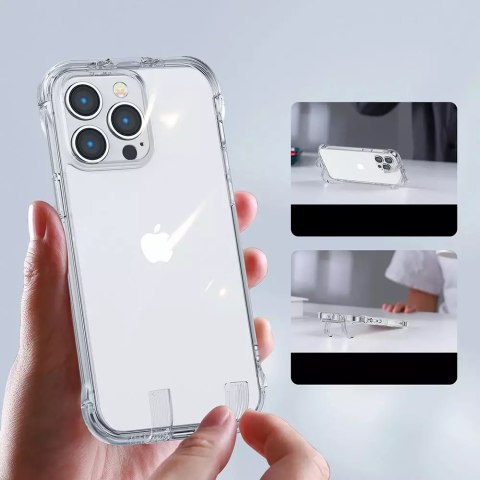 Joyroom Joyroom Defender Series etui pokrowiec do iPhone 14 Pro pancerna obudowa z haczykami podstawką przezroczysty (JR-14H2) Joyroom Joyroom Defender Series etui pokrowiec do iPhone 14 Pro pancerna obudowa z haczykami podstawką przezroczysty (JR-14H2)