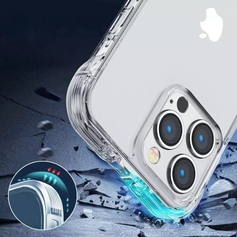 Joyroom Joyroom Defender Series etui pokrowiec do iPhone 14 Pro pancerna obudowa z haczykami podstawką przezroczysty (JR-14H2) Joyroom Joyroom Defender Series etui pokrowiec do iPhone 14 Pro pancerna obudowa z haczykami podstawką przezroczysty (JR-14H2)
