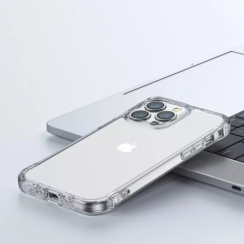 Joyroom Joyroom Defender Series etui pokrowiec do iPhone 14 Pro pancerna obudowa z haczykami podstawką przezroczysty (JR-14H2) Joyroom Joyroom Defender Series etui pokrowiec do iPhone 14 Pro pancerna obudowa z haczykami podstawką przezroczysty (JR-14H2)