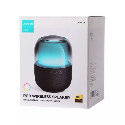 Joyroom Joyroom głośnik bezprzewodowy Bluetooth 5.3 RGB 8W czarny (JR-ML05) Joyroom Joyroom głośnik bezprzewodowy Bluetooth 5.3 RGB 8W czarny (JR-ML05)