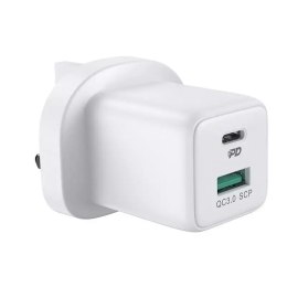 Joyroom Joyroom ładowarka sieciowa USB Typ C / USB 30W Power Delivery Quick Charge 4,5A (wtyczka UK) biały (L-QP303)