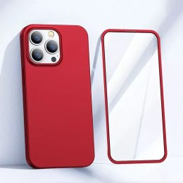 Joyroom Joyroom 360 Full Case etui pokrowiec do iPhone 13 Pro obudowa na tył i przód + szkło hartowane czerwony (JR-BP935 red)
