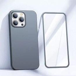 Joyroom Joyroom 360 Full Case etui pokrowiec do iPhone 13 Pro obudowa na tył i przód + szkło hartowane szary (JR-BP935 tranish)