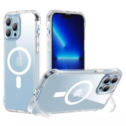 Joyroom Joyroom Magnetic Defender magnetyczne etui do iPhone 13 Pro pancerny pokrowiec z haczykami podstawką przezroczysty (kompatybilne