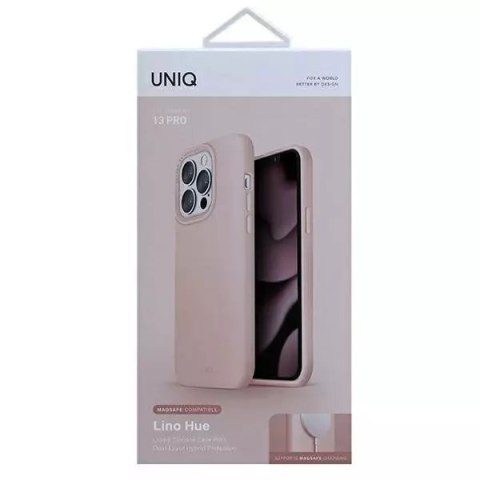UNIQ UNIQ etui Lino Hue iPhone 13 Pro / 13 6,1" różowy/blush pink MagSafe UNIQ UNIQ etui Lino Hue iPhone 13 Pro / 13 6,1" różowy/blush pink MagSafe