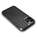 ICarer ICarer Leather Oil Wax etui pokryte naturalną skórą do iPhone 12 Pro Max czarny (ALI1206-BK)