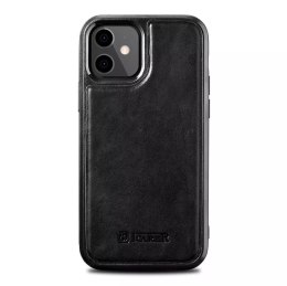 ICarer ICarer Leather Oil Wax etui pokryte naturalną skórą do iPhone 12 mini czarny (ALI1204-BK)