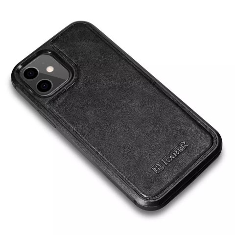 ICarer ICarer Leather Oil Wax etui pokryte naturalną skórą do iPhone 12 mini czarny (ALI1204-BK) ICarer ICarer Leather Oil Wax etui pokryte naturalną skórą do iPhone 12 mini czarny (ALI1204-BK)