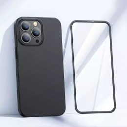 Joyroom Joyroom 360 Full Case etui pokrowiec do iPhone 13 Pro Max obudowa na tył i przód + szkło hartowane czarny (JR-BP928 black)