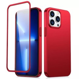 Joyroom Joyroom 360 Full Case etui pokrowiec do iPhone 13 Pro Max obudowa na tył i przód + szkło hartowane czerwony (JR-BP928 red)