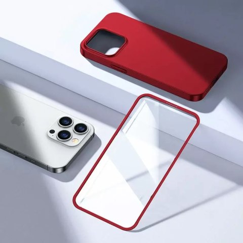 Joyroom Joyroom 360 Full Case etui pokrowiec do iPhone 13 Pro Max obudowa na tył i przód + szkło hartowane czerwony (JR-BP928 red) Joyroom Joyroom 360 Full Case etui pokrowiec do iPhone 13 Pro Max obudowa na tył i przód + szkło hartowane czerwony (JR-BP928 red)