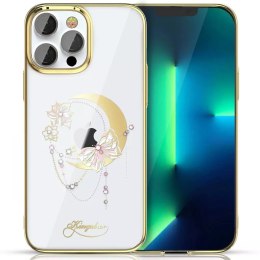 Kingxbar Kingxbar Moon Series luksusowe etui z Kryształami Swarovskiego na iPhone 13 Pro złoty (Butterfly)