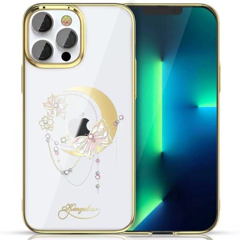 Kingxbar Kingxbar Moon Series luksusowe etui z Kryształami Swarovskiego na iPhone 13 Pro złoty (Butterfly) Kingxbar Kingxbar Moon Series luksusowe etui z Kryształami Swarovskiego na iPhone 13 Pro złoty (Butterfly)