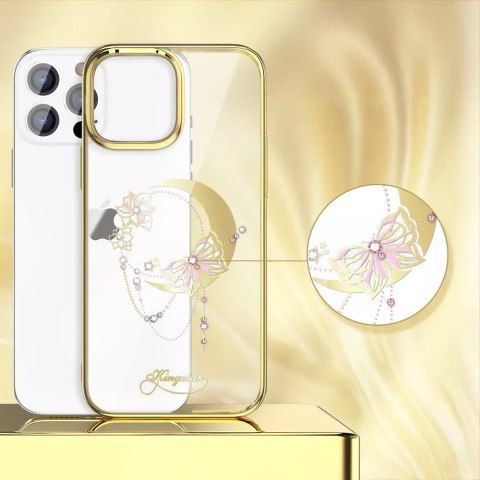 Kingxbar Kingxbar Moon Series luksusowe etui z Kryształami Swarovskiego na iPhone 13 Pro złoty (Butterfly) Kingxbar Kingxbar Moon Series luksusowe etui z Kryształami Swarovskiego na iPhone 13 Pro złoty (Butterfly)