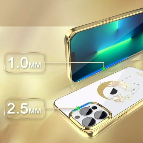 Kingxbar Kingxbar Moon Series luksusowe etui z Kryształami Swarovskiego na iPhone 13 Pro złoty (Butterfly) Kingxbar Kingxbar Moon Series luksusowe etui z Kryształami Swarovskiego na iPhone 13 Pro złoty (Butterfly)