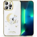 Kingxbar Kingxbar Moon Series luksusowe etui z Kryształami Swarovskiego na iPhone 13 Pro złoty (Flower)