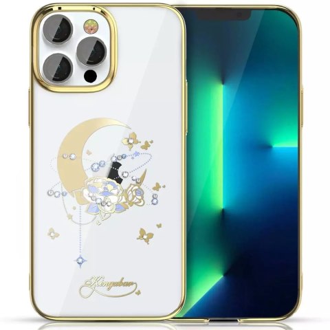 Kingxbar Kingxbar Moon Series luksusowe etui z Kryształami Swarovskiego na iPhone 13 Pro złoty (Flower) Kingxbar Kingxbar Moon Series luksusowe etui z Kryształami Swarovskiego na iPhone 13 Pro złoty (Flower)