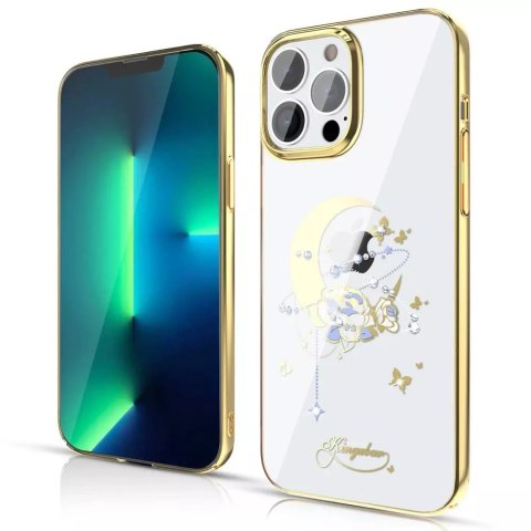 Kingxbar Kingxbar Moon Series luksusowe etui z Kryształami Swarovskiego na iPhone 13 Pro złoty (Flower) Kingxbar Kingxbar Moon Series luksusowe etui z Kryształami Swarovskiego na iPhone 13 Pro złoty (Flower)