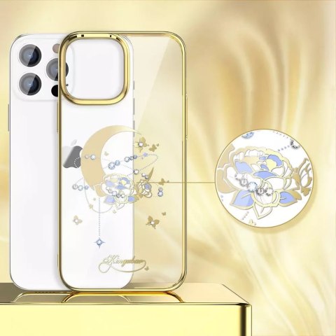Kingxbar Kingxbar Moon Series luksusowe etui z Kryształami Swarovskiego na iPhone 13 Pro złoty (Flower) Kingxbar Kingxbar Moon Series luksusowe etui z Kryształami Swarovskiego na iPhone 13 Pro złoty (Flower)